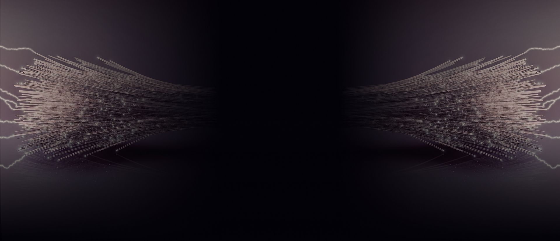 Getrenntes Glasfaserkabel mit Lichtsignalen